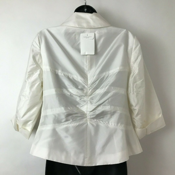 Doncaster Blazer Ivory Ruched Silk Sz 10 P New - Picture 2 of 6
